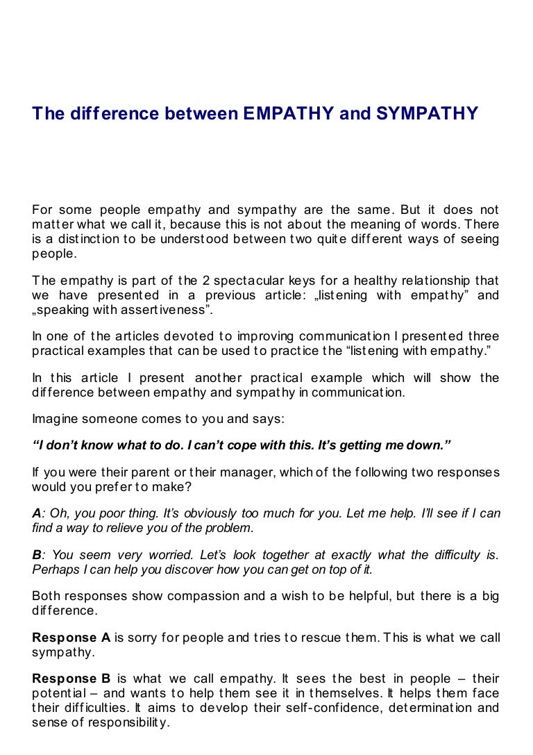 Sympathy is what it is. How does it manifest 52 Sympathy is what it is. How does it manifest 64